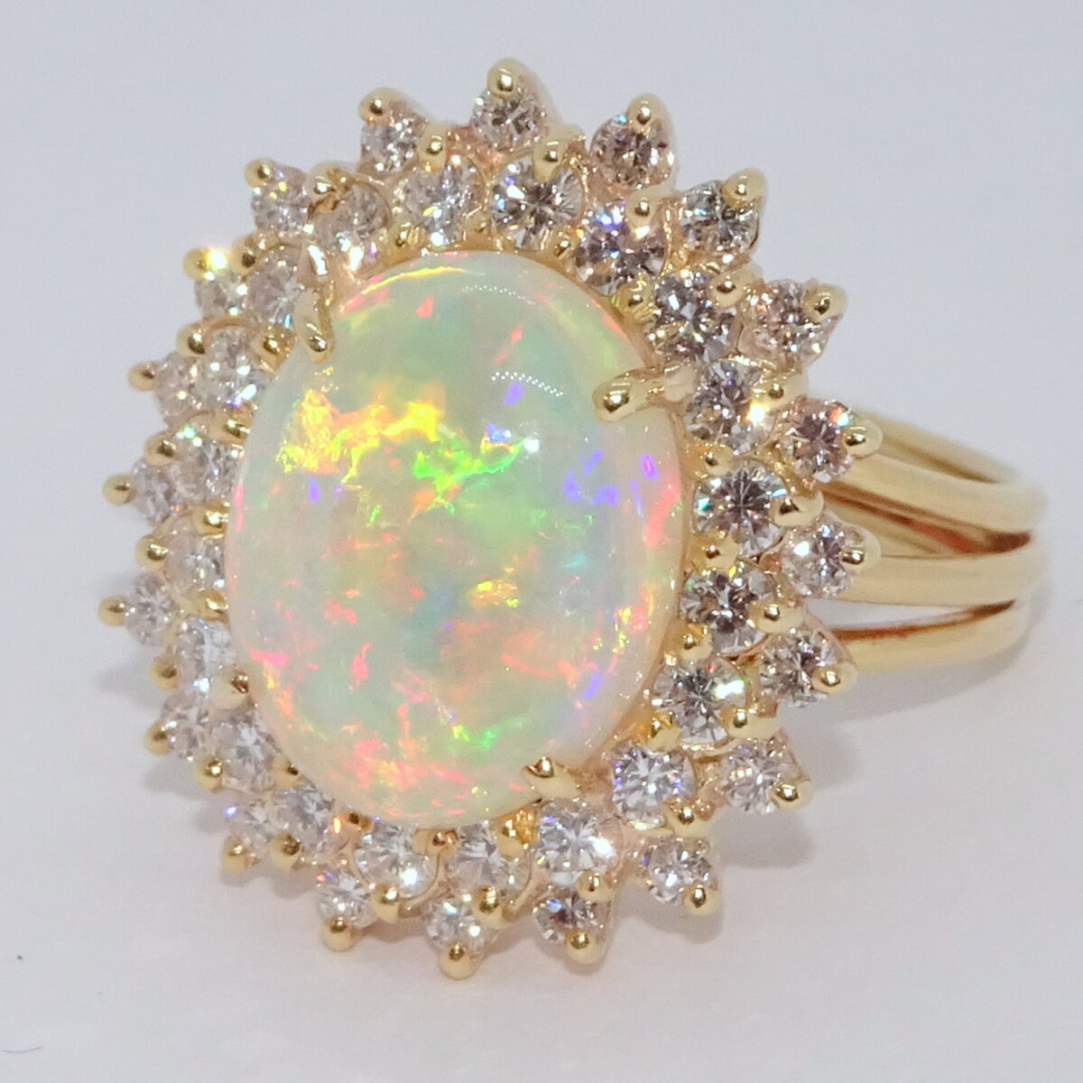 Natural Opal Diamond Ring - American Gold and Diamond Exchange